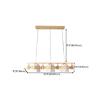 Adjustable Large Wood LED Island Pendant Light for Kitchen