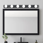 Modern Metal Straight Globe Vanity Light in Black for Bathroom