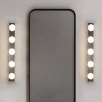 Modern Metal Straight Globe Vanity Light in Black for Bathroom