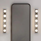 Modern Metal Straight Globe Vanity Light in Black for Bathroom