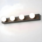 Modern Metal Straight Globe Vanity Light in Black for Bathroom