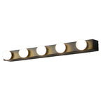 Modern Metal Straight Globe Vanity Light in Black for Bathroom