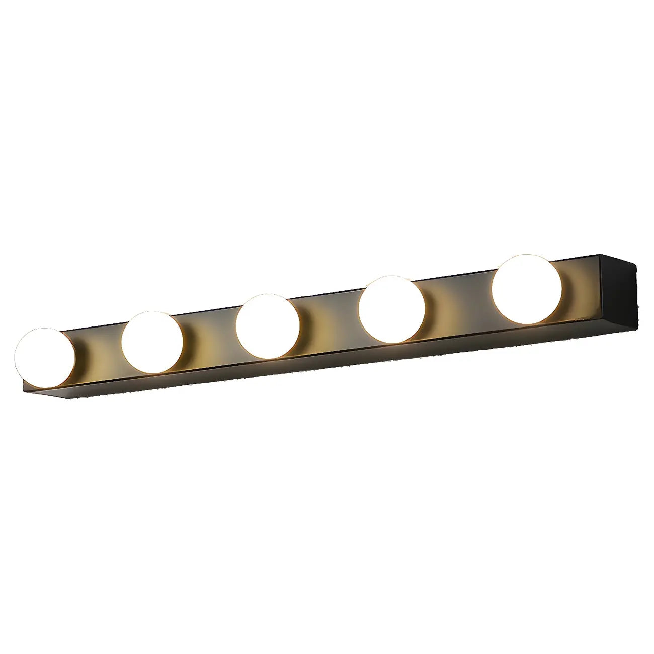 Modern Metal Straight Globe Vanity Light in Black for Bathroom