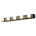 Modern Metal Straight Globe Vanity Light in Black for Bathroom