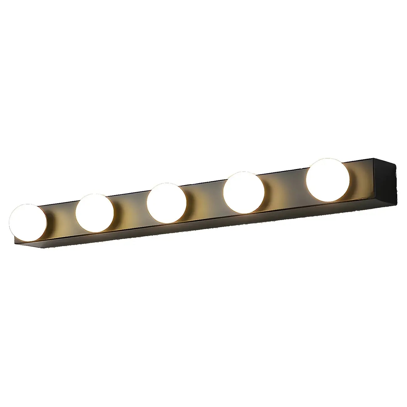 Modern Metal Straight Globe Vanity Light in Black for Bathroom