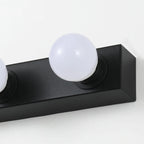 Modern Metal Straight Globe Vanity Light in Black for Bathroom