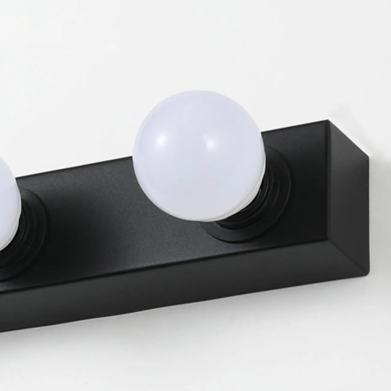 Modern Metal Straight Globe Vanity Light in Black for Bathroom