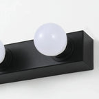 Modern Metal Straight Globe Vanity Light in Black for Bathroom