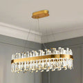 Adjustable Modern Crystal Oval Chandelier for Kitchen