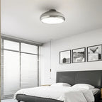 Modern Silver Round Semi Flush Ceiling Light