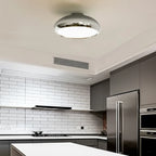 Modern Silver Round Semi Flush Ceiling Light