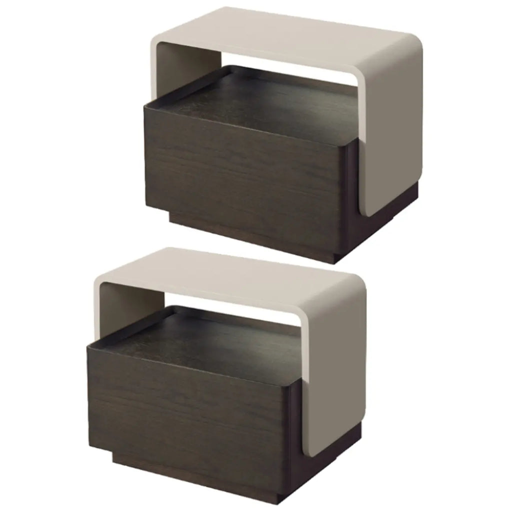 Chic Manufactured Wood Shelf & Drawer Nightstand