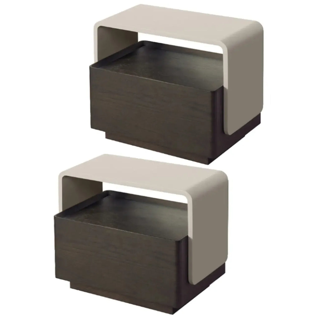 Chic Manufactured Wood Shelf & Drawer Nightstand