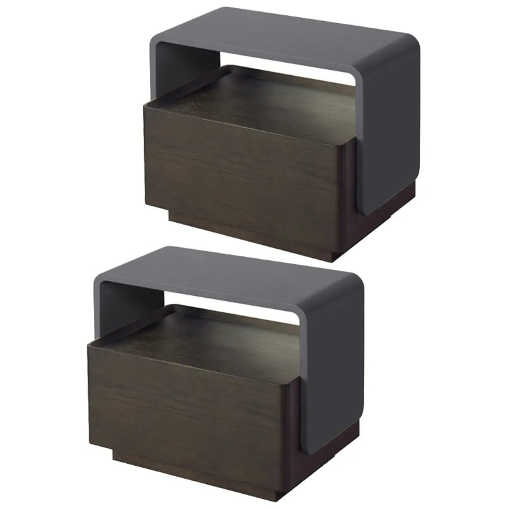 Chic Manufactured Wood Shelf & Drawer Nightstand