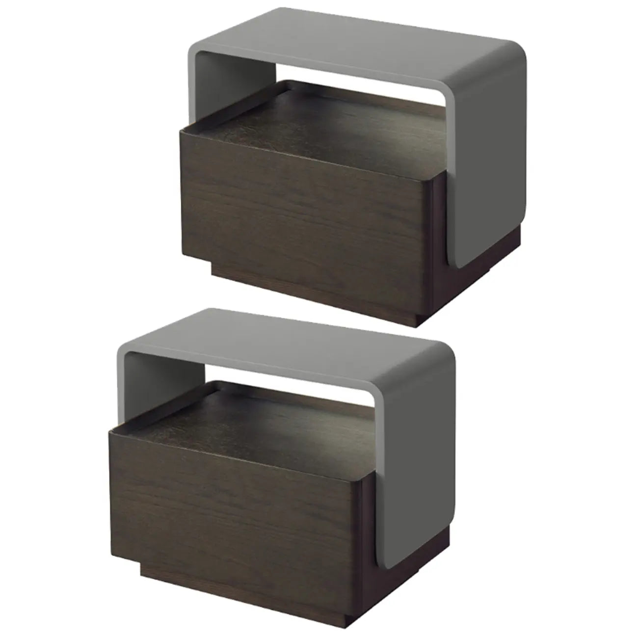 Chic Manufactured Wood Shelf & Drawer Nightstand