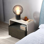 Chic Manufactured Wood Shelf & Drawer Nightstand