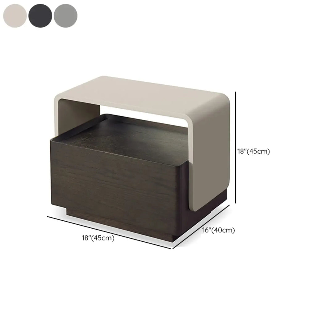 Chic Manufactured Wood Shelf & Drawer Nightstand