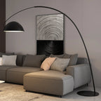 Black Iron Bowl Metal Arc Floor Lamp with Foot Switch