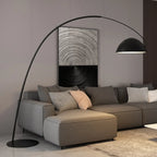 Black Iron Bowl Metal Arc Floor Lamp with Foot Switch