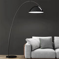 Black Iron Bowl Metal Arc Floor Lamp with Foot Switch