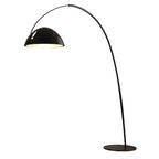 Black Iron Bowl Metal Arc Floor Lamp with Foot Switch