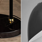 Black Iron Bowl Metal Arc Floor Lamp with Foot Switch