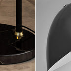 Black Iron Bowl Metal Arc Floor Lamp with Foot Switch