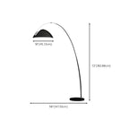 Black Iron Bowl Metal Arc Floor Lamp with Foot Switch