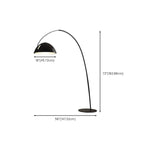 Black Iron Bowl Metal Arc Floor Lamp with Foot Switch