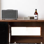 Modern Long Wooden 4-Drawer TV Stand with Doors