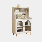 Kitchen Natural Wood Open Shelving 3-Drawer Sideboard