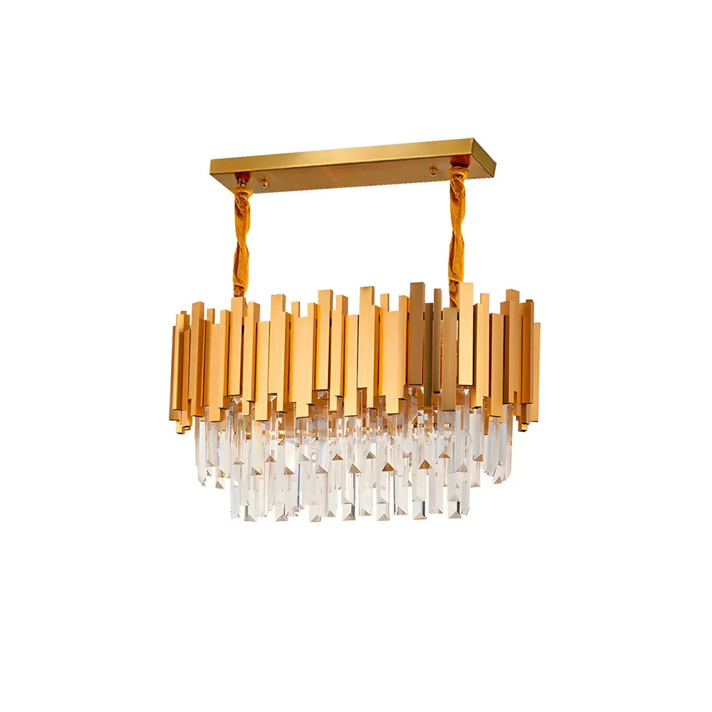3 Tiers Orange Crystal LED Island Pendant Light for Kitchen