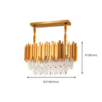 3 Tiers Orange Crystal LED Island Pendant Light for Kitchen