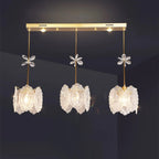 Modern Gold Steel Glass Shape Crystal Pendant Light for kitchen