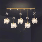 Modern Gold Steel Glass Shape Crystal Pendant Light for kitchen