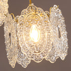 Modern Gold Steel Glass Shape Crystal Pendant Light for kitchen