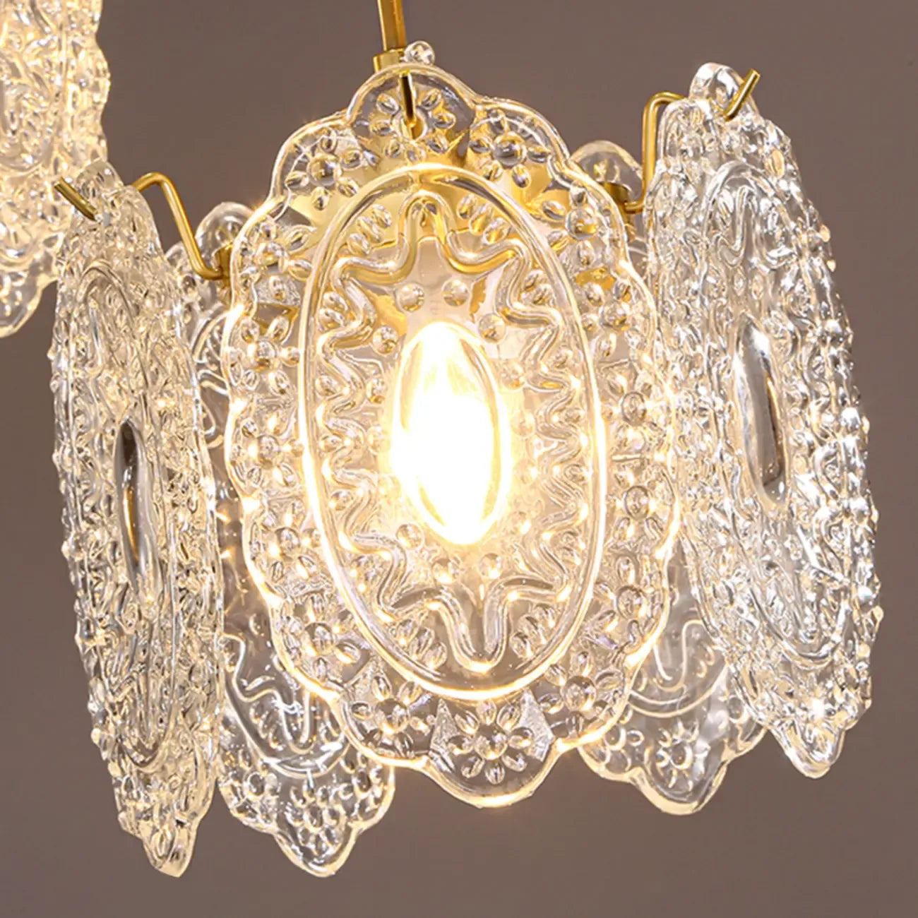 Modern Gold Steel Glass Shape Crystal Pendant Light for kitchen