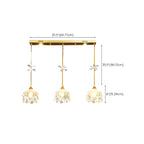 Modern Gold Steel Glass Shape Crystal Pendant Light for kitchen