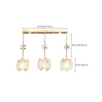 Modern Gold Steel Glass Shape Crystal Pendant Light for kitchen