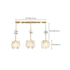 Modern Gold Steel Glass Shape Crystal Pendant Light for kitchen