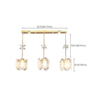 Modern Gold Steel Glass Shape Crystal Pendant Light for kitchen