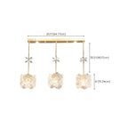 Modern Gold Steel Glass Shape Crystal Pendant Light for kitchen