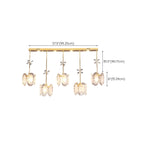 Modern Gold Steel Glass Shape Crystal Pendant Light for kitchen