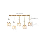 Modern Gold Steel Glass Shape Crystal Pendant Light for kitchen