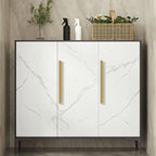 Adjustable White-Gray Metal Hallway Shoe Storage Cabinet