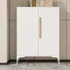 Adjustable White-Gray Metal Hallway Shoe Storage Cabinet