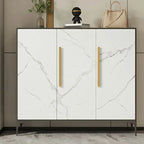 Adjustable White-Gray Metal Hallway Shoe Storage Cabinet