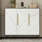 Adjustable White-Gray Metal Hallway Shoe Storage Cabinet