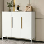 Adjustable White-Gray Metal Hallway Shoe Storage Cabinet