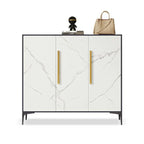 Adjustable White-Gray Metal Hallway Shoe Storage Cabinet